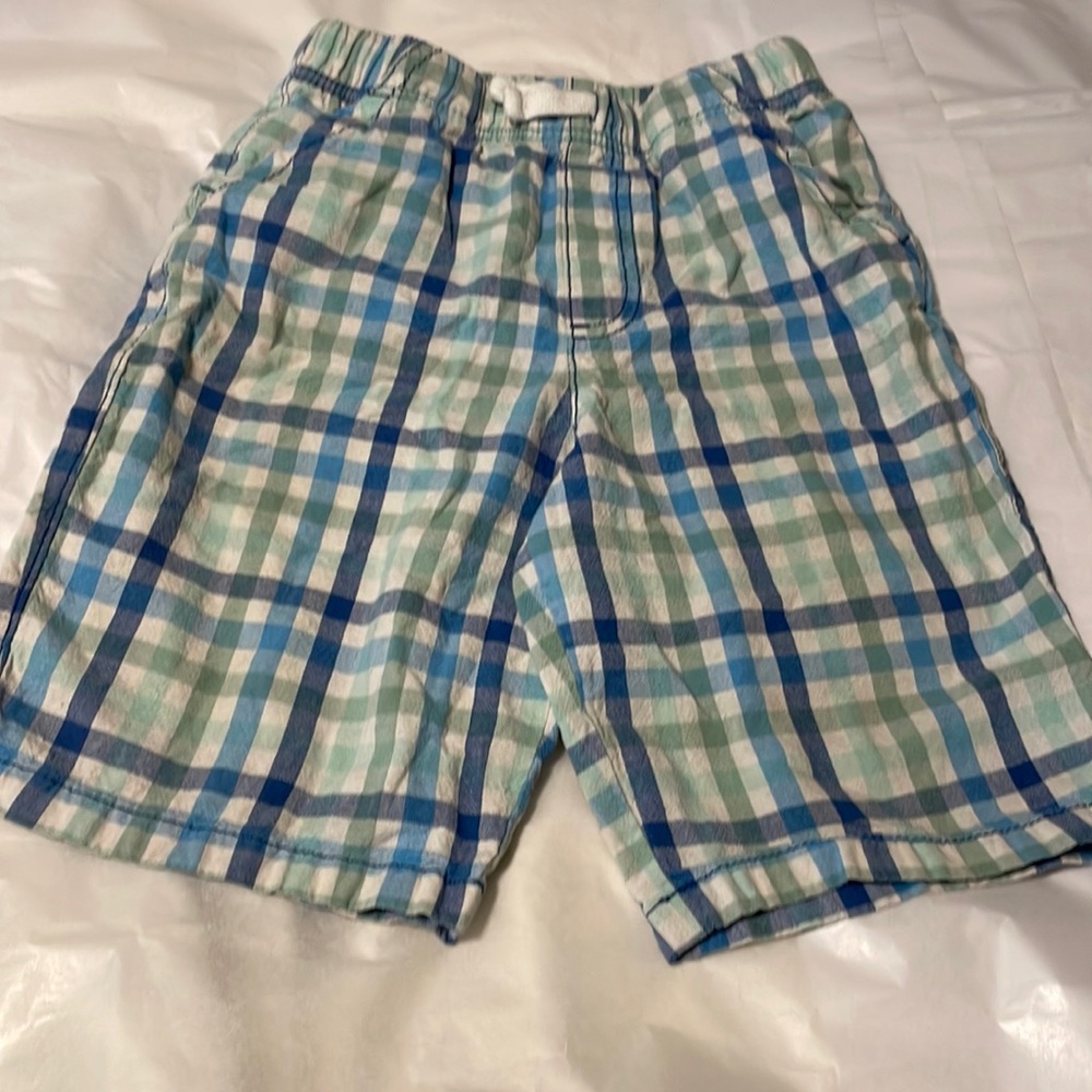 boys size 8 blue and green plaid shorts